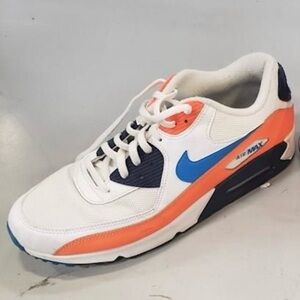 Nike Air Max 90 White Photo Blue Total Orange 10.5M Used